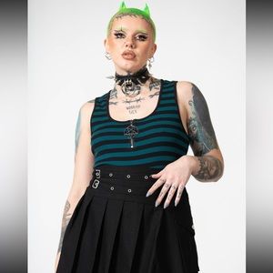 Killstar Cropped Vest (Teal)